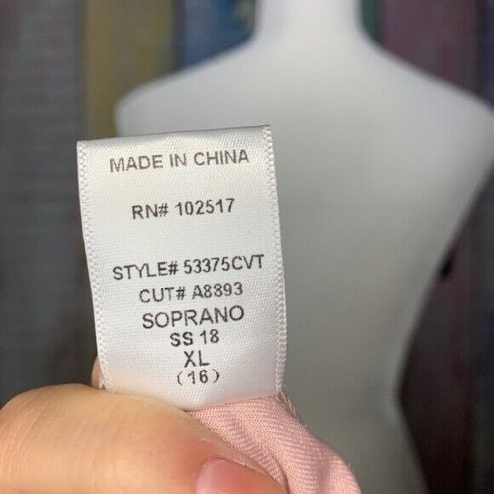 Soprano Womens Girls XL Blush Pink Crushed Velvet Split Back Top Pullover Shirt - Picture 8 of 8